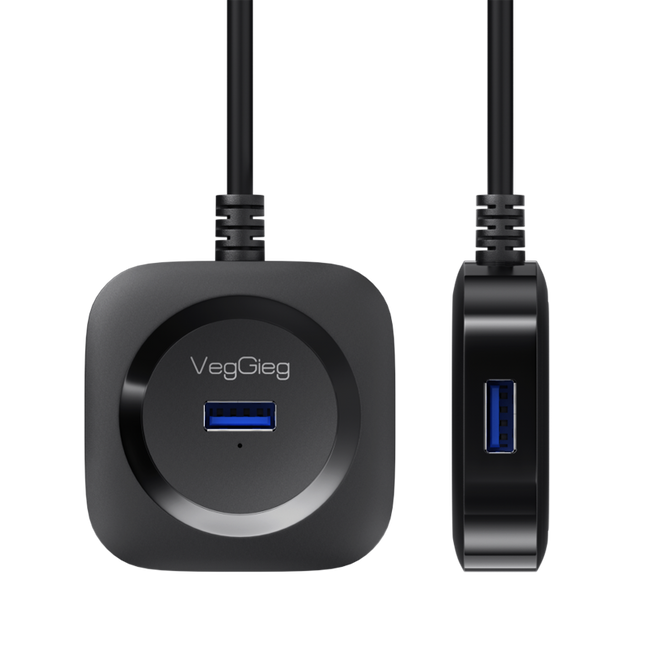 VegGieg Type-C to 4-Port USB Hub | USB 2.0 & USB 3.0 Options | 1m Cable | External Power Support | High-Speed Expansion VC341
