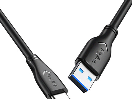 VegGieg V-U323 USB-A to Type-C Data Cable | 10Gbps SuperSpeed | 3A Charging | Braided | Ideal for CarPlay & Android Auto