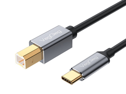 VegGieg USB Type-C to USB-B Printer Cable | 2M High-Speed USB 2.0 | Connect Type-C Laptops to Printers, Scanners & Fax