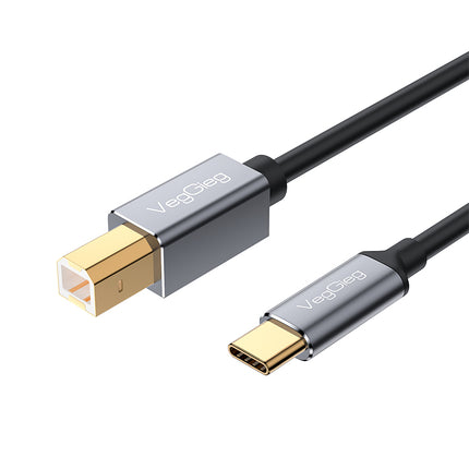 VegGieg USB Type-C to USB-B Printer Cable | 2M High-Speed USB 2.0 | Connect Type-C Laptops to Printers, Scanners & Fax
