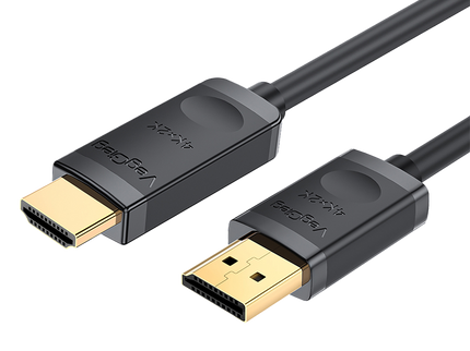 VegGieg DisplayPort (DP) to HDMI Cable | 4K @ 30Hz | Audio Video Converter Cable for PC, Monitor, Projector, TV | Available in 1.5M & 3M | Plug & Play