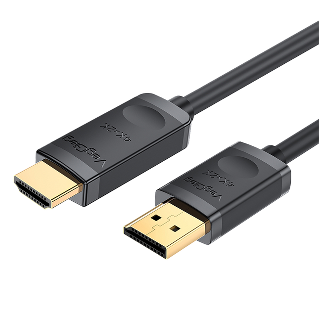 VegGieg DisplayPort (DP) to HDMI Cable | 4K @ 30Hz | Audio Video Converter Cable for PC, Monitor, Projector, TV | Available in 1.5M & 3M | Plug & Play
