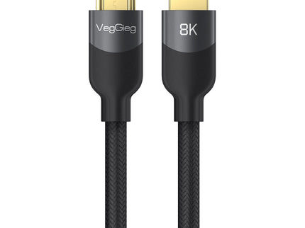 VegGieg V-H904 HDMI 2.1 8K Ultra High-Speed Cable | 48Gbps | 8K@60Hz | HDR | VRR | eARC | Gold-Plated | Durable (10m, 15m, 20m)