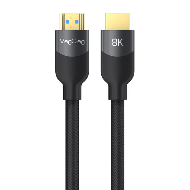 VegGieg V-H904 HDMI 2.1 8K Ultra High-Speed Cable | 48Gbps | 8K@60Hz | HDR | VRR | eARC | Gold-Plated | Durable (10m, 15m, 20m)