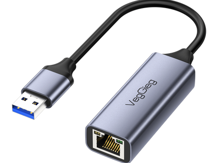 VegGieg USB to Ethernet Adapter | 100Mbps & 1000Mbps | Alloy Shell | Plug & Play | USB 2.0/3.0 Support