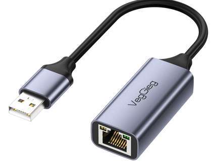 VegGieg USB to Ethernet Adapter | 100Mbps & 1000Mbps | Alloy Shell | Plug & Play | USB 2.0/3.0 Support