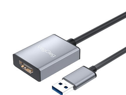 VegGieg USB 3.0 to HDMI Adapter | 1080P @ 60Hz | USB to HDMI Video Converter for Laptop, Desktop, Projector, TV | Plug & Play | Dual Display Modes