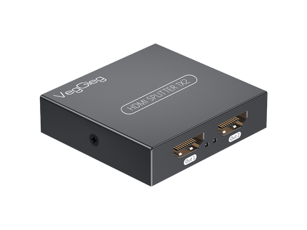 VegGieg 1x2 HDMI Splitter | 4K@30Hz Ultra HD | Dual Display Output | HDMI Duplicator for TV, Monitor, Projector, PS5, Xbox