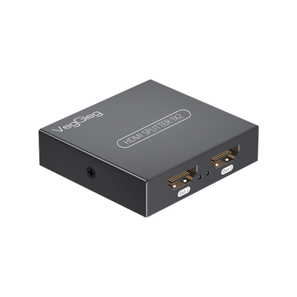 VegGieg 1x2 HDMI Splitter | 4K@30Hz Ultra HD | Dual Display Output | HDMI Duplicator for TV, Monitor, Projector, PS5, Xbox