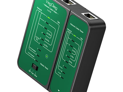 VegGieg V-E110 Professional Network & Telephone Line Tester | 150m Range | Shielded/Unshielded Cable Support | POE Anti-Firing | One-Hand Operation