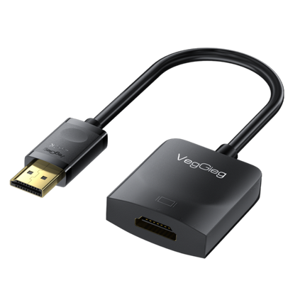 VegGieg DisplayPort (DP) to HDMI 4K Ultra HD Adapter | Gold-Plated Connector | Plug & Play | Compact Video Converter for Monitor