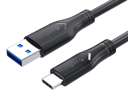 VegGieg V-U323 USB-A to Type-C Data Cable | 10Gbps SuperSpeed | 3A Charging | Braided | Ideal for CarPlay & Android Auto