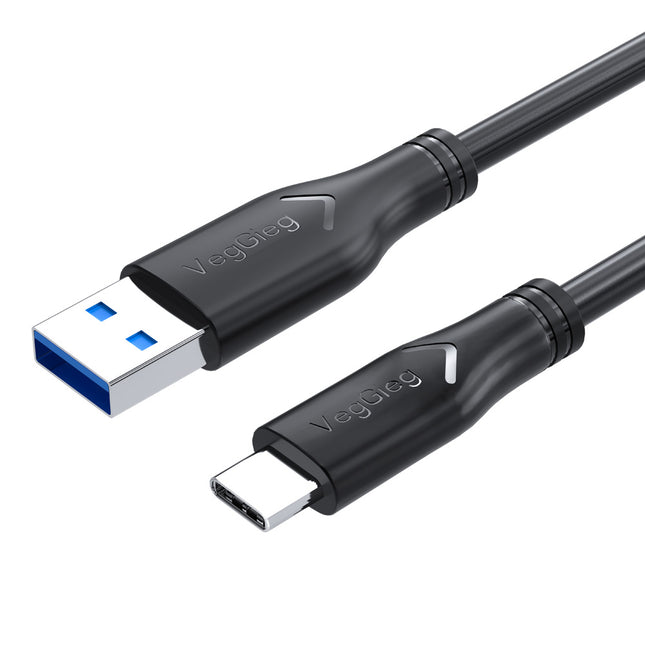VegGieg V-U323 USB-A to Type-C Data Cable | 10Gbps SuperSpeed | 3A Charging | Braided | Ideal for CarPlay & Android Auto