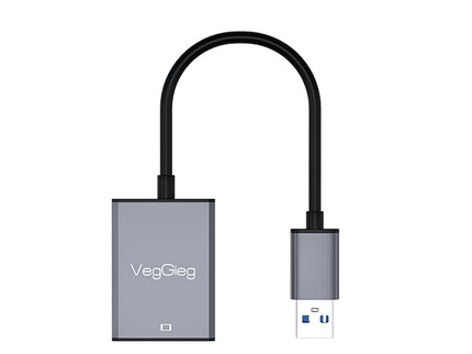 VegGieg USB 3.0 to HDMI Adapter | 1080P @ 60Hz | USB to HDMI Video Converter for Laptop, Desktop, Projector, TV | Plug & Play | Dual Display Modes