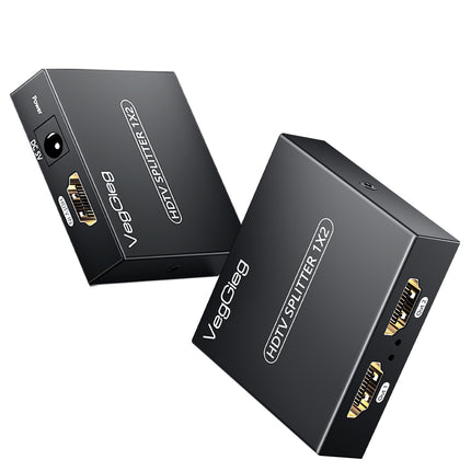 VegGieg 1x2 HDMI Splitter | 4K@30Hz Ultra HD | Dual Display Output | HDMI Duplicator for TV, Monitor, Projector, PS5, Xbox