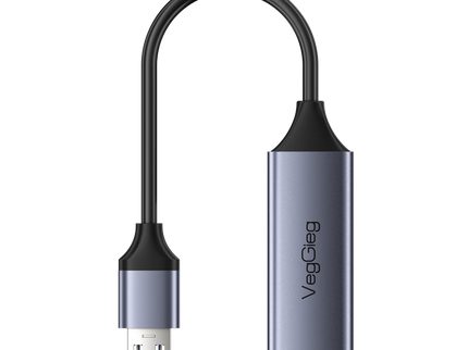 VegGieg USB to Ethernet Adapter | 100Mbps & 1000Mbps | Alloy Shell | Plug & Play | USB 2.0/3.0 Support