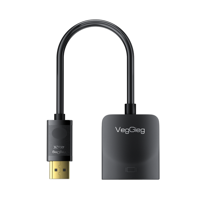 VegGieg DisplayPort (DP) to HDMI Adapter | 4K @ 30Hz | Gold-Plated Connector | Plug & Play | Compact Video Converter
