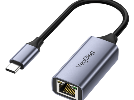 VegGieg USB-C to Ethernet Adapter | 100Mbps & 1000Mbps | Alloy Shell | Plug & Play | Type-C Network Solution