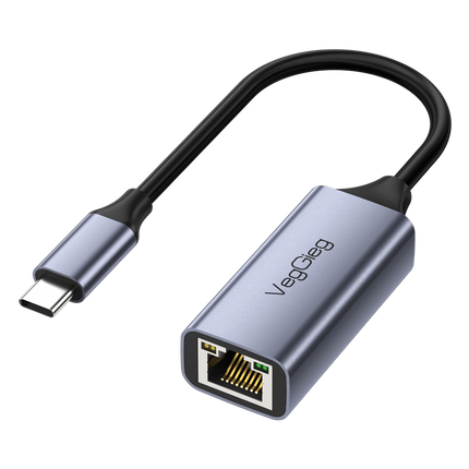 VegGieg USB-C to Ethernet Adapter | 100Mbps & 1000Mbps | Alloy Shell | Plug & Play | Type-C Network Solution