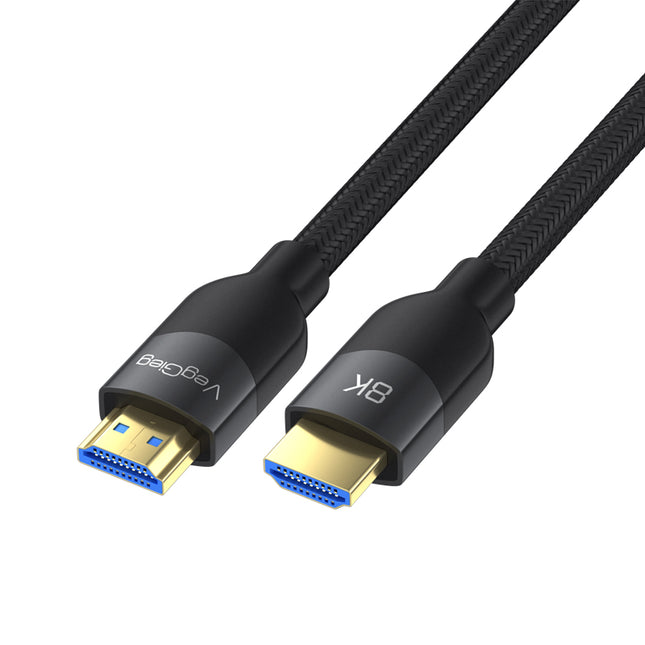 VegGieg V-H904 HDMI 2.1 8K Ultra High-Speed Cable | 48Gbps | 8K@60Hz | HDR | VRR | eARC | Gold-Plated | Durable (10m, 15m, 20m)
