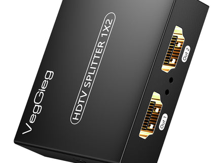 VegGieg 1x2 HDMI Splitter | 4K@30Hz Ultra HD | Dual Display Output | HDMI Duplicator for TV, Monitor, Projector, PS5, Xbox