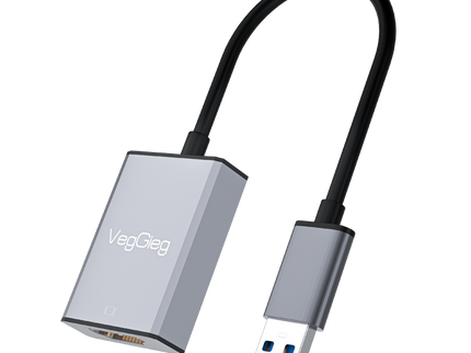 VegGieg USB 3.0 to HDMI Adapter | 1080P @ 60Hz | USB to HDMI Video Converter for Laptop, Desktop, Projector, TV | Plug & Play | Dual Display Modes