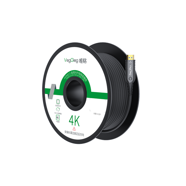 VegGieg V-H707 HDMI Active Optical Cable | 4K@60Hz | HDR | ARC | EDID | Gold-Plated | Long-Distance Fiber Connection | Durable & Reliable (25m, 30m)