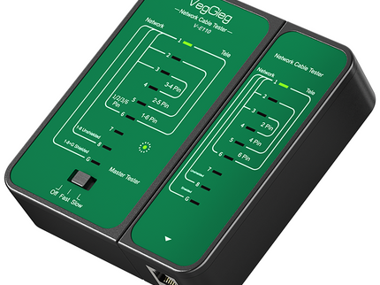 VegGieg V-E110 Professional Network & Telephone Line Tester | 150m Range | Shielded/Unshielded Cable Support | POE Anti-Firing | One-Hand Operation