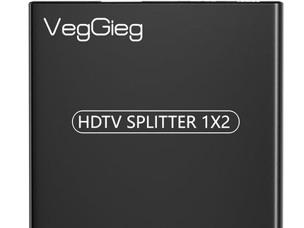 VegGieg 1x2 HDMI Splitter | 4K@30Hz Ultra HD | Dual Display Output | HDMI Duplicator for TV, Monitor, Projector, PS5, Xbox