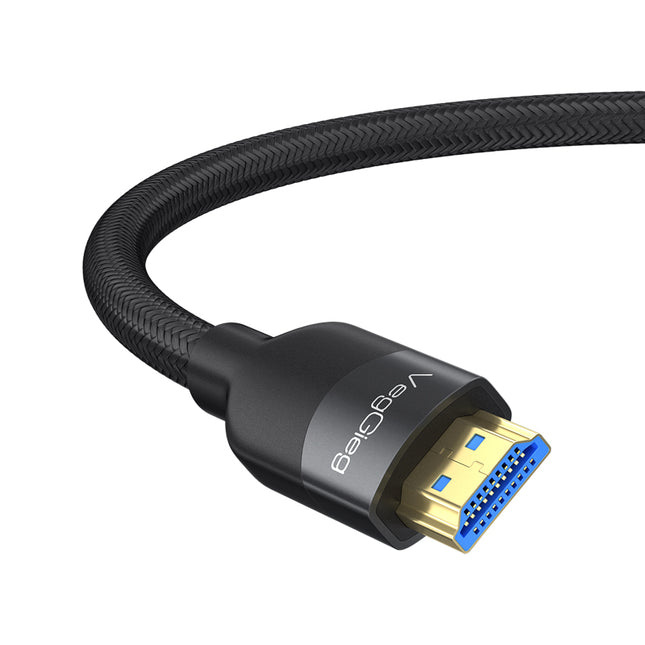 VegGieg V-H904 HDMI 2.1 8K Ultra High-Speed Cable | 48Gbps | 8K@60Hz | HDR | VRR | eARC | Gold-Plated | Durable (10m, 15m, 20m)