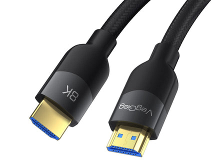 VegGieg V-H904 HDMI 2.1 8K Ultra High-Speed Cable | 48Gbps | 8K@60Hz | HDR | VRR | eARC | Gold-Plated | Durable (10m, 15m, 20m)