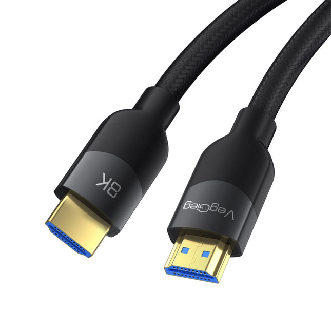 VegGieg V-H904 HDMI 2.1 8K Ultra High-Speed Cable | 48Gbps | 8K@60Hz | HDR | VRR | eARC | Gold-Plated | Durable (10m, 15m, 20m)
