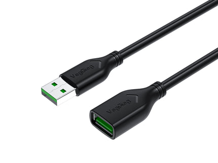 VegGieg USB 2.0 Extension Cable | USB-A Male to Female | High-Speed 480Mbps | 1.5m/3m/5m/10m Lengths | Plug & Play for PC, Laptop, USB Devices
