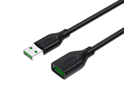 VegGieg USB 2.0 Extension Cable | USB-A Male to Female | High-Speed 480Mbps | 1.5m/3m/5m/10m Lengths | Plug & Play for PC, Laptop, USB Devices
