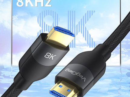 VegGieg V-H904 HDMI 2.1 8K Ultra High-Speed Cable | 48Gbps | 8K@60Hz | HDR | VRR | eARC | Gold-Plated | Durable (10m, 15m, 20m)