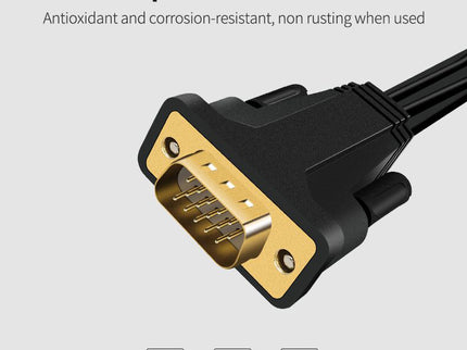VegGieg VGA to HDMI Cable with Audio & USB Power 1.5m | 1080p Full HD Support | Plug & Play Converter Cable for PC/Laptop to HDMI TV/Monitor/Projector