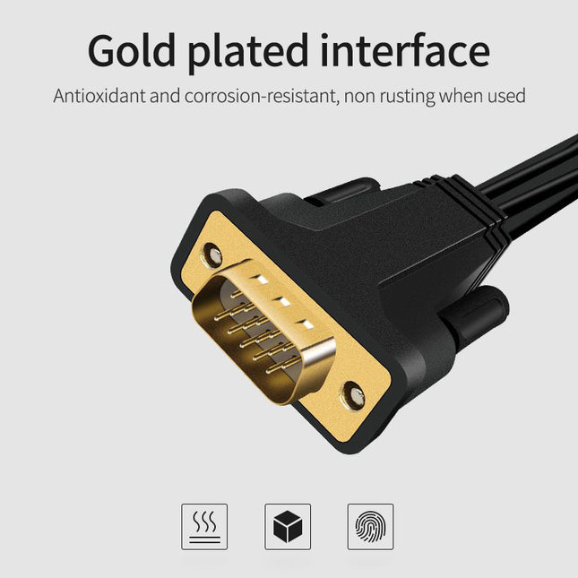 VegGieg VGA to HDMI Cable with Audio & USB Power 1.5m | 1080p Full HD Support | Plug & Play Converter Cable for PC/Laptop to HDMI TV/Monitor/Projector