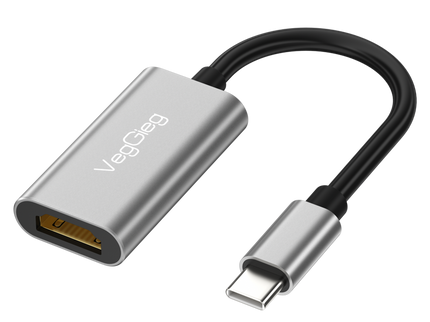 VegGieg Type-C to HDMI Adapter | 4K @ 60Hz | USB-C to HDMI Converter for Laptop, MacBook, iPad, Android Phone | Plug & Play | Aluminum Alloy