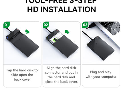 VegGieg V-GM01 & V-GM02 2.5" SATA HDD/SSD Enclosure | USB 3.0 & Type-C Models | 5Gbps High-Speed Transfer | Stylish & Sleek ABS Design