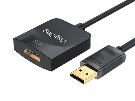 VegGieg DisplayPort (DP) to HDMI Adapter | 4K @ 30Hz | Gold-Plated Connector | Plug & Play | Compact Video Converter