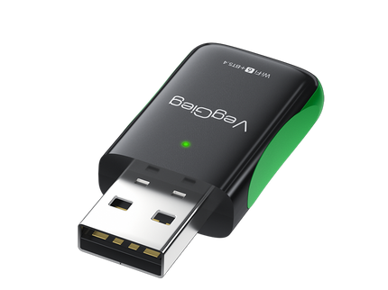 VegGieg AX1100 WiFi 6 + Bluetooth 5.4 USB Adapter | Dual Band Wireless Network Adapter with MU-MIMO & Secure Encryption