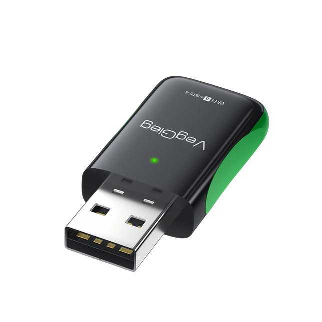 VegGieg AX1100 WiFi 6 + Bluetooth 5.4 USB Adapter | Dual Band Wireless Network Adapter with MU-MIMO & Secure Encryption