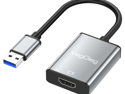 VegGieg USB 3.0 to HDMI Full HD Adapter | USB to HDMI Video Converter for Laptop, Desktop, Projector, TV | Plug & Play