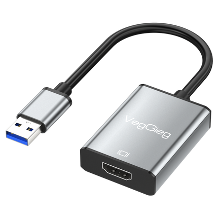 VegGieg USB 3.0 to HDMI Full HD Adapter | USB to HDMI Video Converter for Laptop, Desktop, Projector, TV | Plug & Play