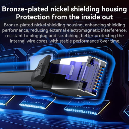 VegGieg flat Ethernet cable with bronze-plated nickel shielding housing for protection from interference