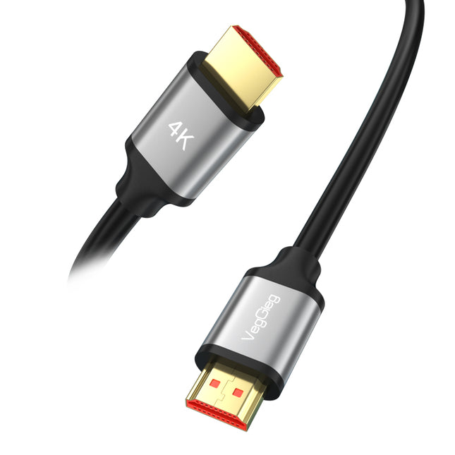 VegGieg HDMI 2.0 4K cable with grey aluminium alloy shell and gold-plated connector
