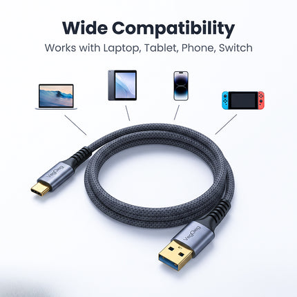 VegGieg USB 3.2 USB-A to USB-C cable for ultra fast data transfer