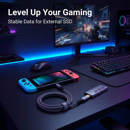 VegGieg USB-A to USB-C cable for fast charging and data sync